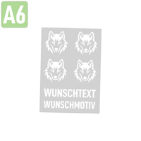Rubons weiß DIN A6, randlose Aufkleber zum Aufreiben