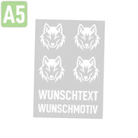 Rubons weiß DIN A5, randlose Aufkleber zum Aufreiben