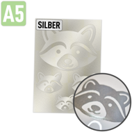 Rubons silber DIN A5, randlose Aufkleber zum Aufreiben