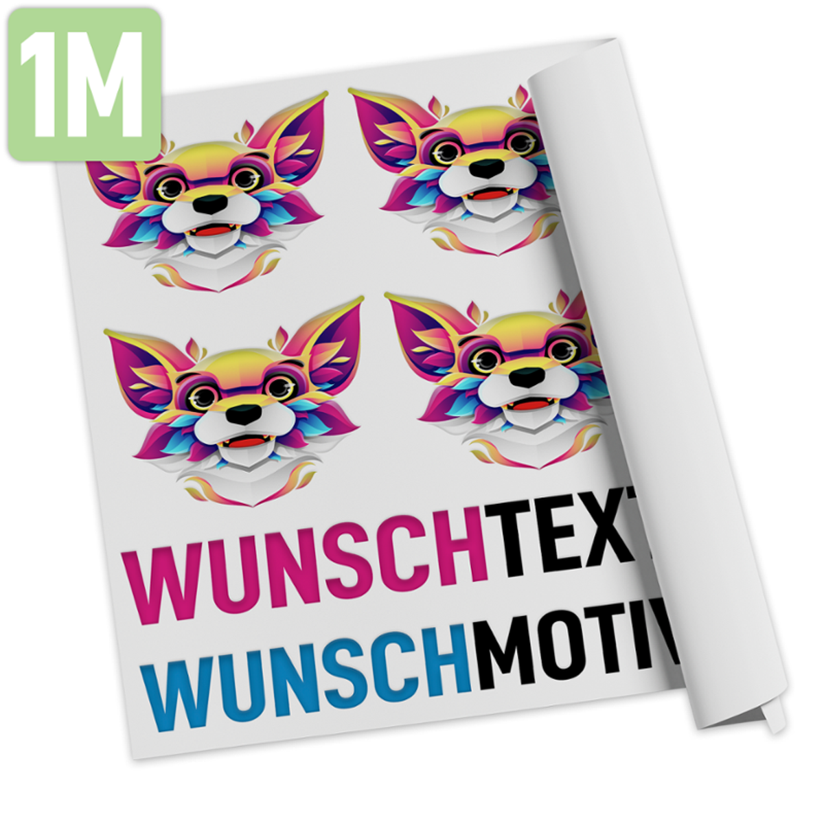 Rubons UV-DTF 100 x 30 cm, randlose Aufkleber zum Aufreiben