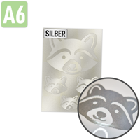 Rubons silber DIN A6, randlose Aufkleber zum Aufreiben