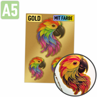 Rubons gold mit Farbe DIN A5, randlose Aufkleber zum Aufreiben