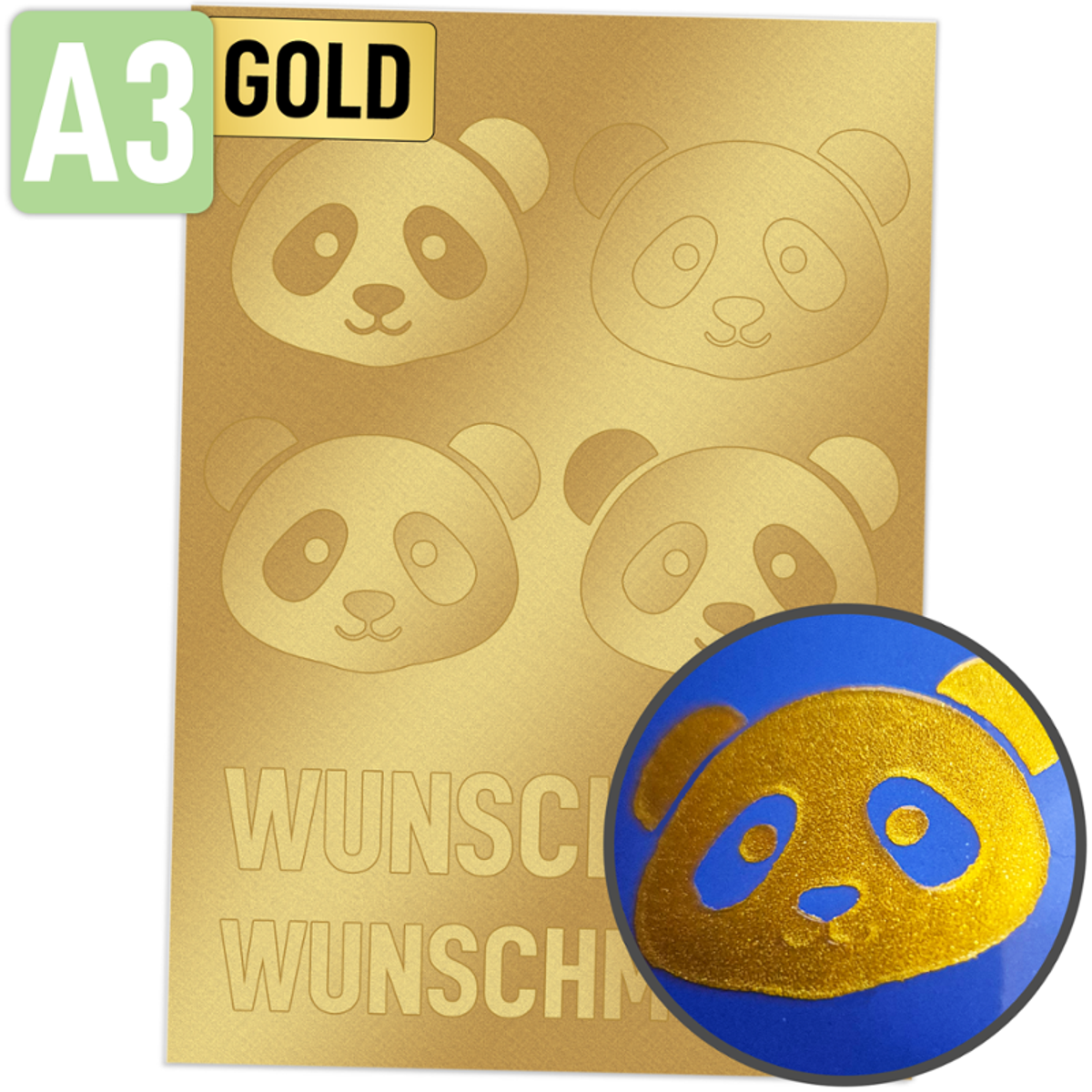 Rubons gold DIN A3, randlose Aufkleber zum Aufreiben