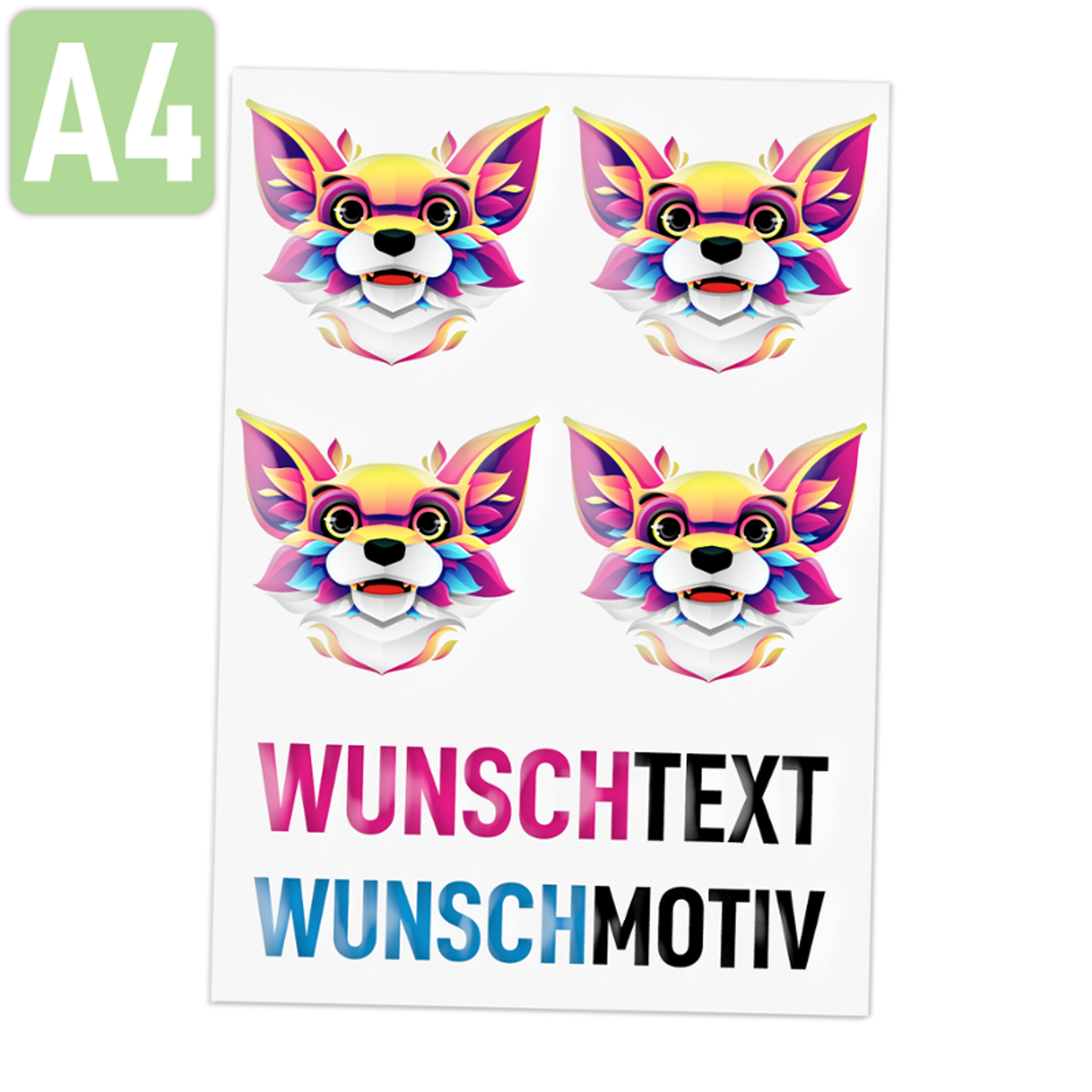 Rubons UV-DTF DIN A4, randlose Aufkleber zum Aufreiben
