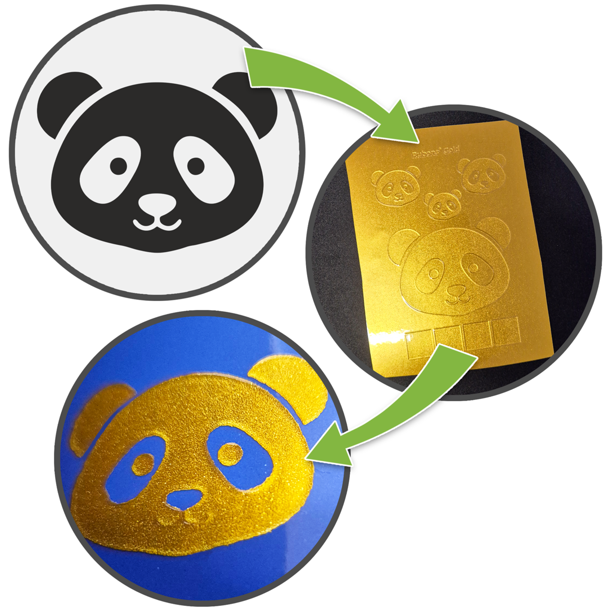 Rubons gold DIN A6, randlose Aufkleber zum Aufreiben