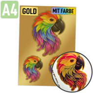 Rubons gold mit Farbe DIN A4, randlose Aufkleber zum Aufreiben